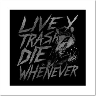 Possum Live Trashy Die Whenever Shirt, Funny Opossum Meme Posters and Art